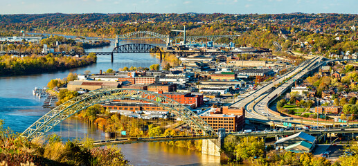 Bridges across the Ohio River in Pittsburgh, Pennsylvania