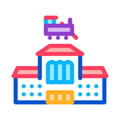 Obraz premium railway station icon vector. railway station sign. color symbol illustration