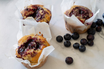 Blueberry muffins with blueberry