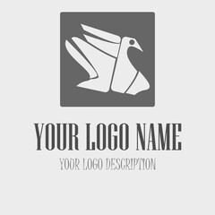 company logo design with shape of swan