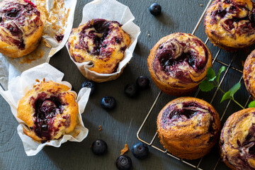 Blueberry muffins with blueberry