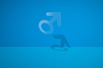 male gender symbol made by cutting paper.