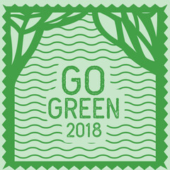 go green postcard. vector illustration