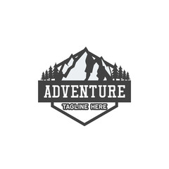 adventure logo with text space for your slogan / tag line isolated on white background, vector illustration
