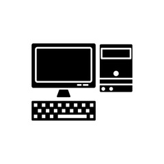 Personal computer, icon set. Design vector illustration
