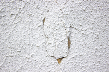 White textured collapsing wall as background. White wall.
