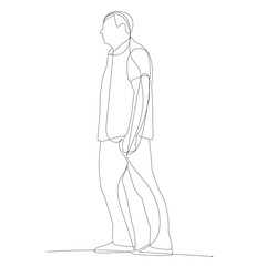  isolated, continuous line drawing man, guy, sketch