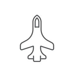 Military aircraft vector icon symbol air force isolated on white background