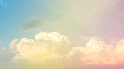 Naklejka na ściany i meble Cloud and sky with a pastel colored background and wallpaper, abstract sky background in sweet color.