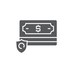 Money Protection vector icon symbol isolated on white background