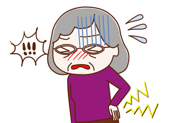 腰を痛めて辛い高齢の女性