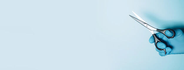 Digital medical infrared non contact thermometer gun for measuring temperature on blue background for coronavirus COVID-19 testing. Medicine concept. Quarantine pandemic. Stay safe