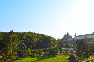 St. Barbara church and Jesuit college from Italian court in Kutná Hora, Czech Republic
