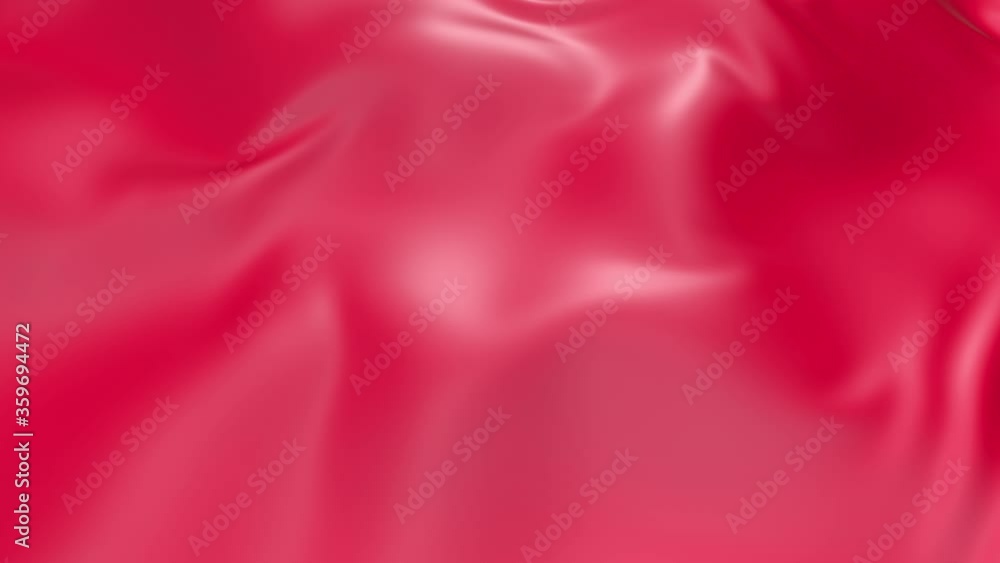 Aufkleber 4k 3d soft animation of wavy red cloth surface that forms ripples like in fluid surface or the folds