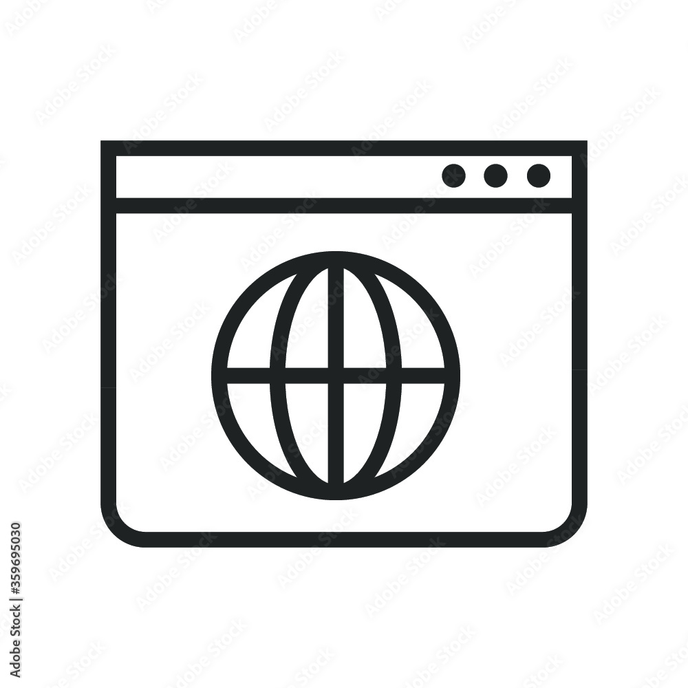 Poster internet browser web page outline icon. linear style sign for mobile concept and web design. browser