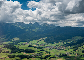 aerial view of Gürbetal and Gantrisch Region