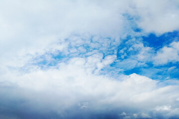 Blue sky with white clouds. View from below