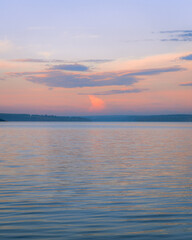 quiet river after sunset