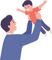 father son play summer outdoor love affection adventure happy