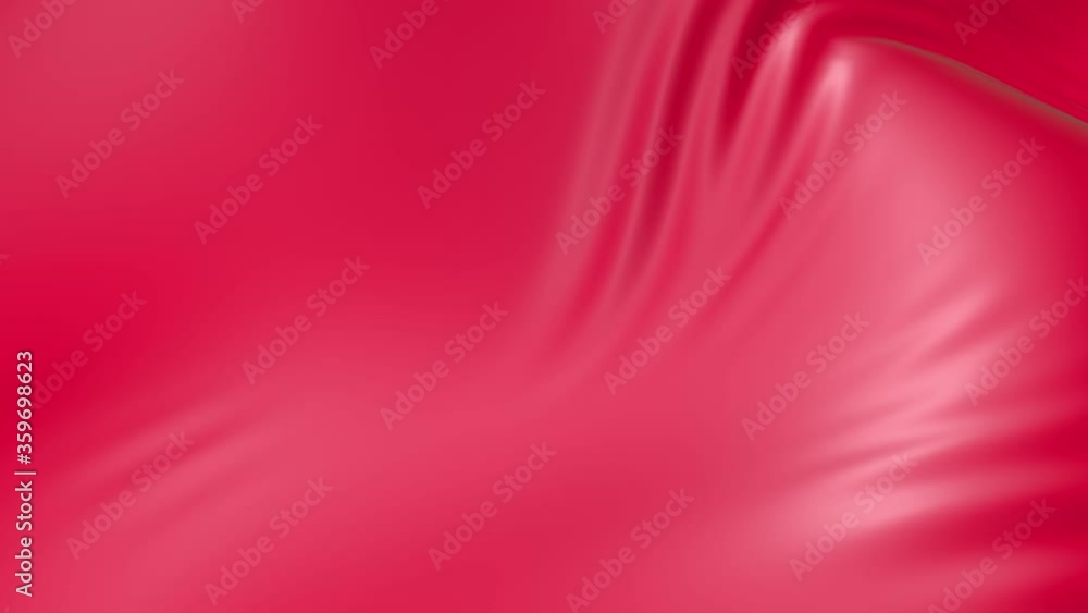 Poster 4k 3d soft animation of wavy red cloth surface that forms ripples like in fluid surface or the folds