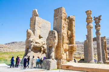 Ancient ruins of Persepolis and Necropolis historical site - UNESCO World Heritage site, Shiraz, Iran