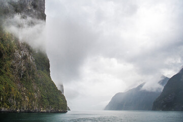 Fototapeta na wymiar Landscape of Milford Sound in Fiordland National Park in New Zealand