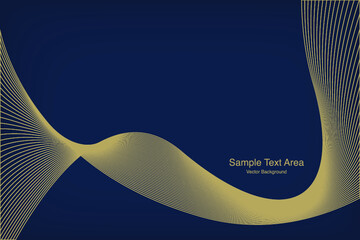 Abstract Modern Line, Wave Designed On Blue Background With Sample Text Area