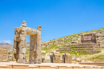 Ancient ruins of Persepolis and Necropolis historical site - UNESCO World Heritage site, Shiraz,...
