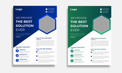 
Corporate Business Flyer poster pamphlet brochure cover design layout background, two colors scheme, vector template in A4 size - Vector
