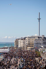 crowds breaking lock down at BLM march in Brighton