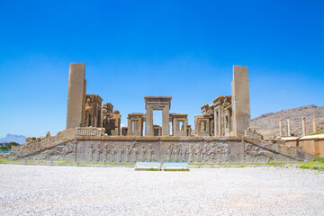 Ancient ruins of Persepolis and Necropolis historical site - UNESCO World Heritage site, Shiraz,...