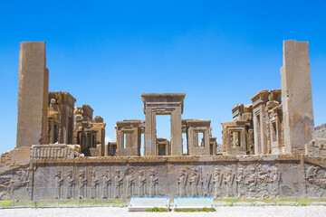Ancient ruins of Persepolis and Necropolis historical site - UNESCO World Heritage site, Shiraz,...