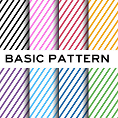 8 pastel color of stripe seamless pattern background (Vector)