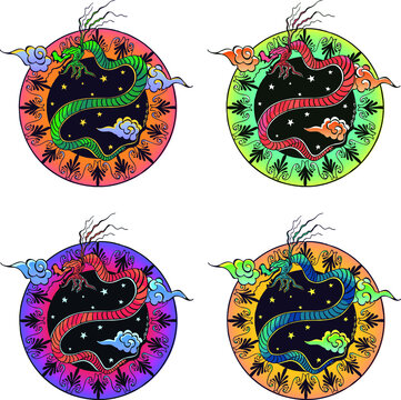 It is a dragon motif design inspired by Turkish Eastern Mythology, with lotus flowers.