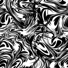 Abstract pattern with twirl and wave black white lines.