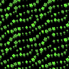 Fototapeta na wymiar Green shamrocks pattern. St Patricks day background