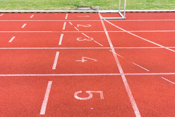 Fototapeta premium red rubber running track