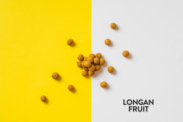 thailand longan fruit seeds isolated, simple summer food concept, abstract art