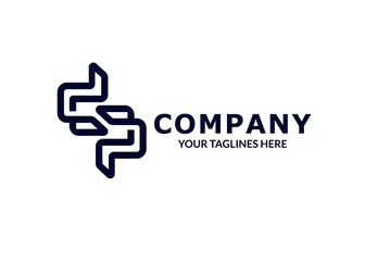 creative Initial letter dp logo template flat color design for business and company identity