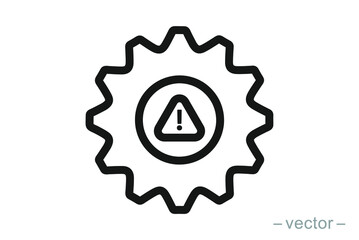 System error icon vector, system not working sign. Line Style. EPS 10.