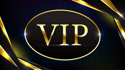 abstract black luxury background of gold VIP text design template