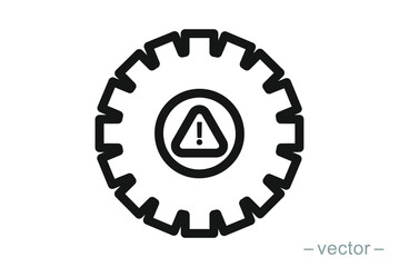 System error icon vector, system not working sign. Line Style. EPS 10.