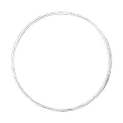 silver brush round frame on white background	