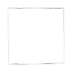 Obraz premium silver brush frame on white background 