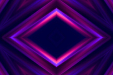 Dark abstract background with neon ultraviolet lines, waves. Light neon effect. Laser light show, energy waves.