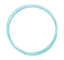 blue brush round frame on white background	