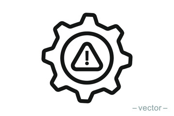 System error icon vector, system not working sign. Line Style. EPS 10.