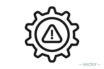 System error icon vector, system not working sign. Line Style. EPS 10.