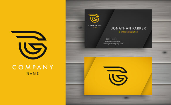 Clean And Stylish Logo Forming The Letter G With Business Card Templates. Modern Logotype Design For Corporate Branding.