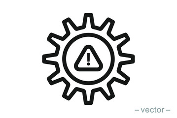 System error icon vector, system not working sign. Line Style. EPS 10.